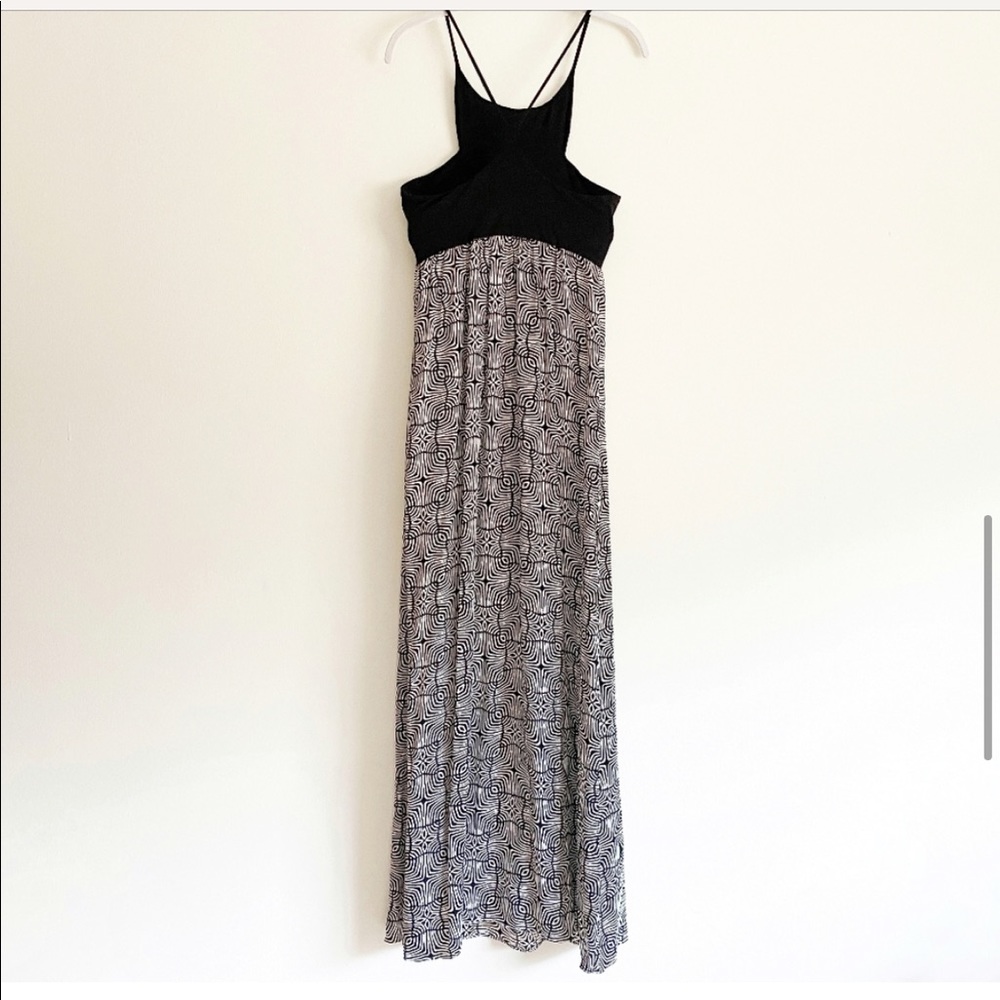 Alice & Trixie 100% silk cutaway maxi dress black